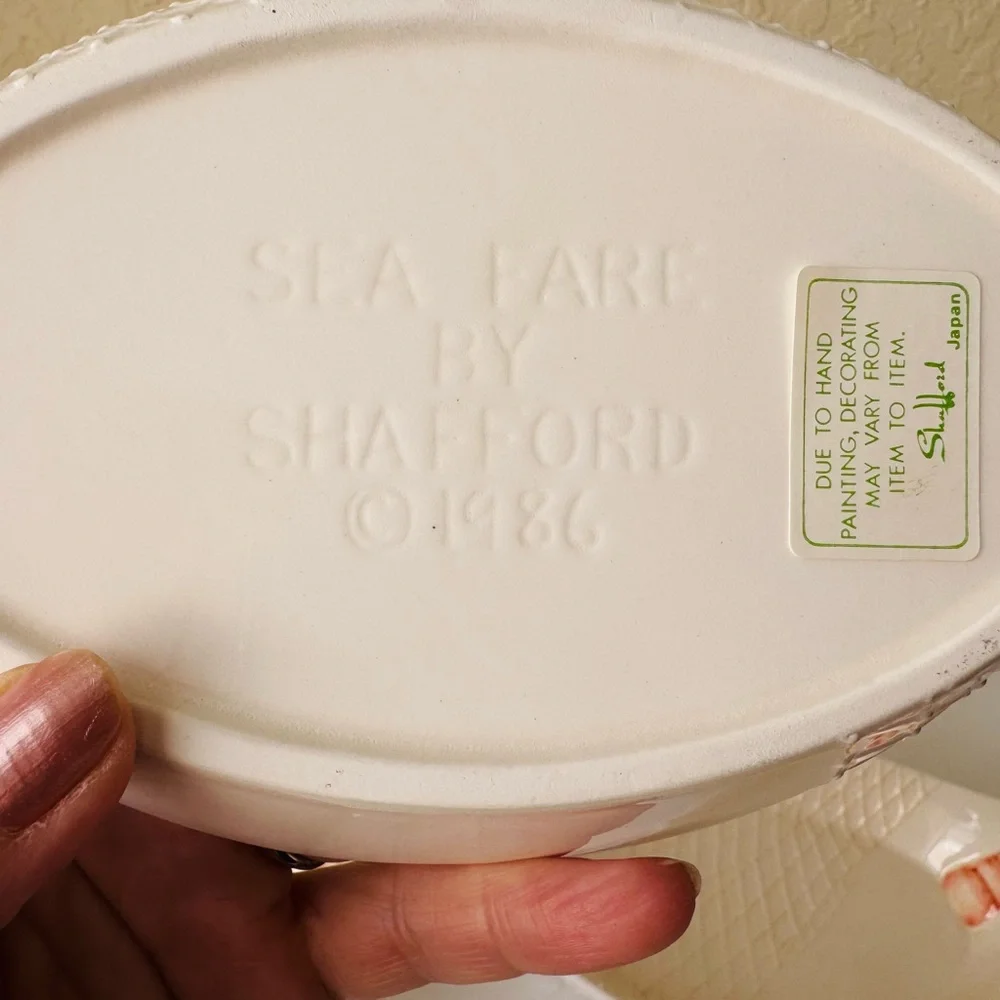 Sea Fare by Shafford Antique 1986 Porcelain Serving Dishes for seafood 🦋
